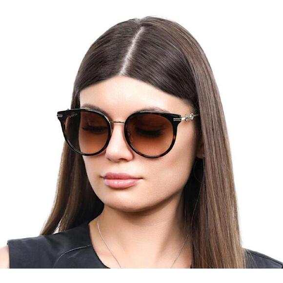 NWT Gucci GG1015SK-003-56 Havana Gold Cat Eye 56mm Sunglasses main image 5